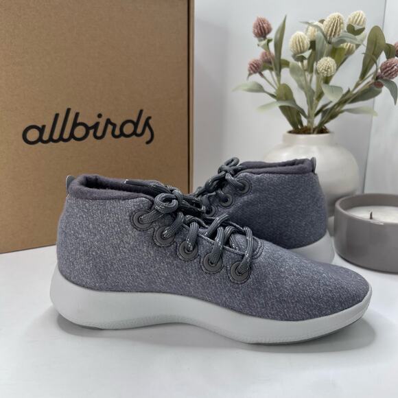 Allbirds Wool Runner-up Mizzles Water-Repellent Sneakers Medium Gray Women 8 NWB - Picture 6 of 10